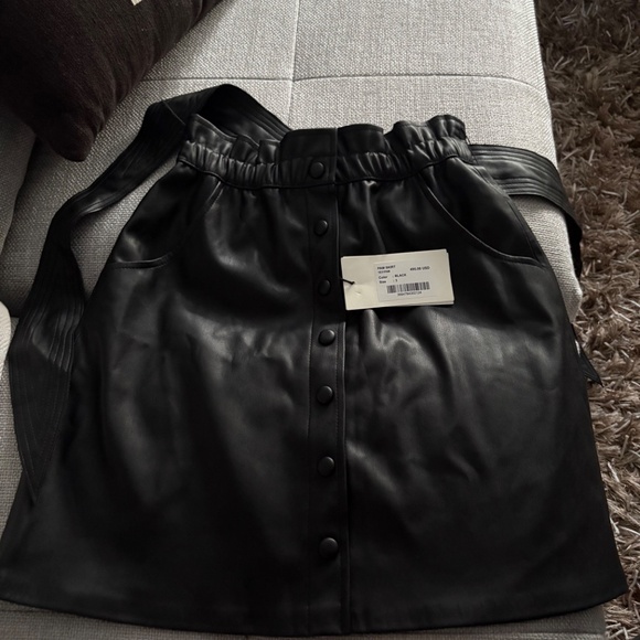 BA&SH Faux leather skirt black size -3 ( like a large) NEW with tags - Picture 6 of 13